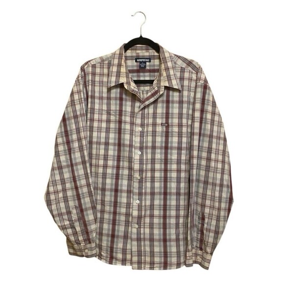 Aeropostale Other - Aeropostale Shirt Mens Multicolor Plaid Long Sleeve Button Up Size XL 100% cotto